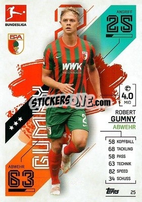 Sticker Robert Gumny - German Fussball Bundesliga 2021-2022. Match Attax - Topps