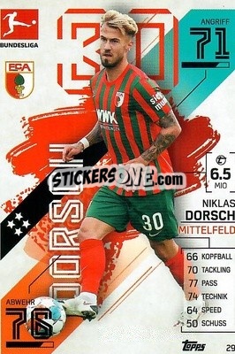 Sticker Niklas Dorsch - German Fussball Bundesliga 2021-2022. Match Attax - Topps