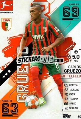 Figurina Carlos Gruezo - German Fussball Bundesliga 2021-2022. Match Attax - Topps