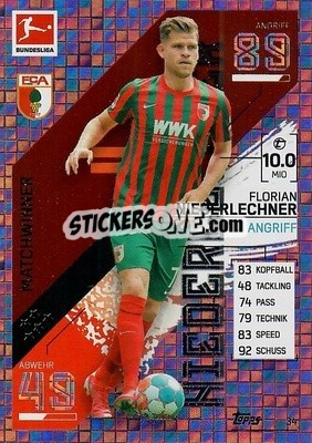 Sticker Florian Niederlechner - German Fussball Bundesliga 2021-2022. Match Attax - Topps