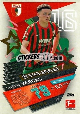 Sticker Rub閚 Vargas - German Fussball Bundesliga 2021-2022. Match Attax - Topps