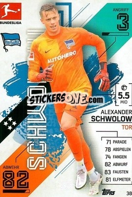 Cromo Alexander Schwolow - German Fussball Bundesliga 2021-2022. Match Attax - Topps