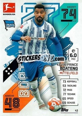 Sticker Kevin-Prince Boateng - German Fussball Bundesliga 2021-2022. Match Attax - Topps