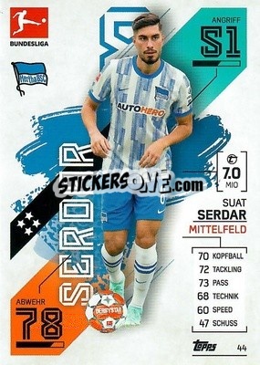 Sticker Suat Serdar - German Fussball Bundesliga 2021-2022. Match Attax - Topps