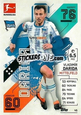 Sticker Vladimir Darida - German Fussball Bundesliga 2021-2022. Match Attax - Topps