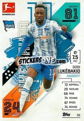 Sticker Dodi Lukebakio - German Fussball Bundesliga 2021-2022. Match Attax - Topps