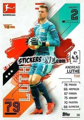 Sticker Andreas Luthe - German Fussball Bundesliga 2021-2022. Match Attax - Topps