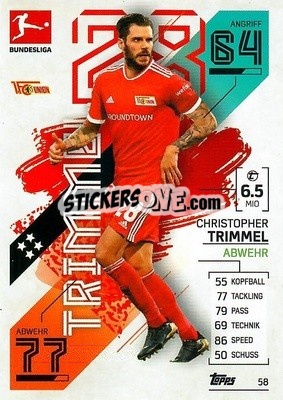 Figurina Christopher Trimmel - German Fussball Bundesliga 2021-2022. Match Attax - Topps