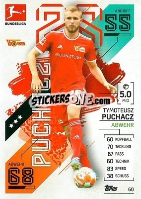 Sticker Tymoteusz Puchacz - German Fussball Bundesliga 2021-2022. Match Attax - Topps