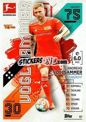 Sticker Andreas Voglsammer - German Fussball Bundesliga 2021-2022. Match Attax - Topps