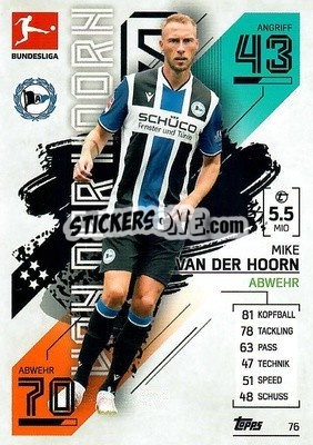 Sticker Mike van der Hoorn - German Fussball Bundesliga 2021-2022. Match Attax - Topps