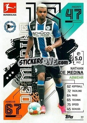 Sticker Nathan de Medina - German Fussball Bundesliga 2021-2022. Match Attax - Topps
