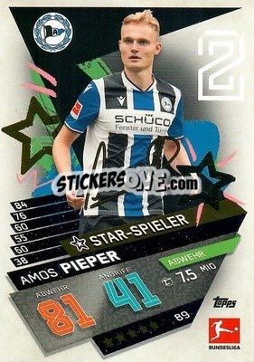 Sticker Amos Pieper - German Fussball Bundesliga 2021-2022. Match Attax - Topps
