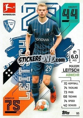 Sticker Maxim Leitsch - German Fussball Bundesliga 2021-2022. Match Attax - Topps