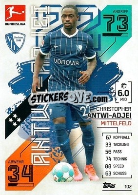 Sticker Christopher Antwi-Adjei - German Fussball Bundesliga 2021-2022. Match Attax - Topps