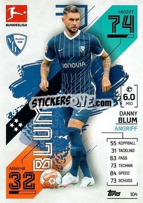 Sticker Danny Blum - German Fussball Bundesliga 2021-2022. Match Attax - Topps