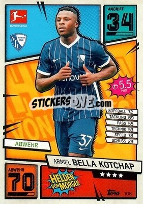Sticker Armel Bella-Kotchap - German Fussball Bundesliga 2021-2022. Match Attax - Topps
