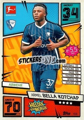 Figurina Armel Bella-Kotchap - German Fussball Bundesliga 2021-2022. Match Attax - Topps