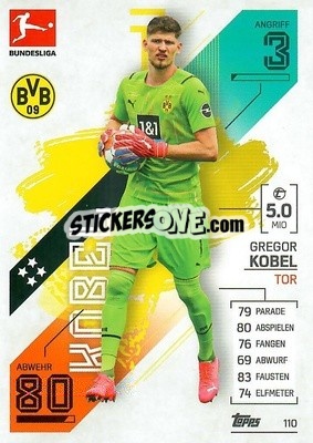 Cromo Gregor Kobel - German Fussball Bundesliga 2021-2022. Match Attax - Topps