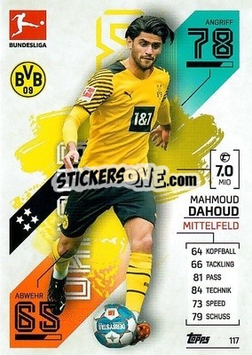 Sticker Mahmoud Dahoud - German Fussball Bundesliga 2021-2022. Match Attax - Topps