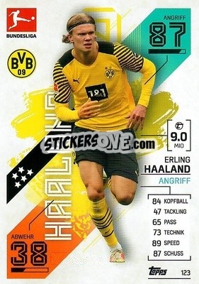 Cromo Erling Haaland - German Fussball Bundesliga 2021-2022. Match Attax - Topps