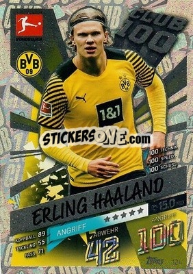 Sticker Erling Haaland - German Fussball Bundesliga 2021-2022. Match Attax - Topps