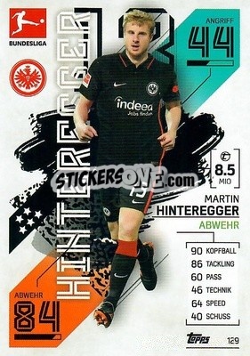 Sticker Martin Hinteregger - German Fussball Bundesliga 2021-2022. Match Attax - Topps