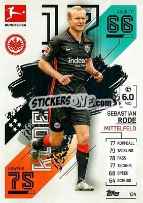 Sticker Sebastian Rode - German Fussball Bundesliga 2021-2022. Match Attax - Topps