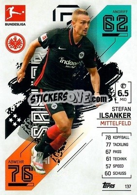 Cromo Stefan Ilsanker - German Fussball Bundesliga 2021-2022. Match Attax - Topps