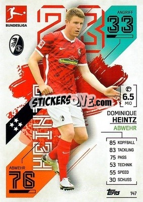 Sticker Dominique Heintz - German Fussball Bundesliga 2021-2022. Match Attax - Topps
