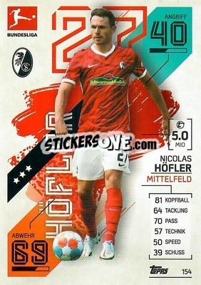 Figurina Nicolas H鰂ler - German Fussball Bundesliga 2021-2022. Match Attax - Topps