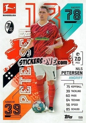 Sticker Nils Petersen - German Fussball Bundesliga 2021-2022. Match Attax - Topps