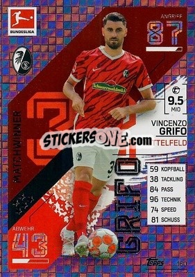 Figurina Vincenzo Grifo - German Fussball Bundesliga 2021-2022. Match Attax - Topps