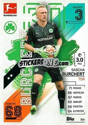 Sticker Sascha Burchert - German Fussball Bundesliga 2021-2022. Match Attax - Topps