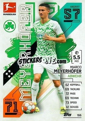 Sticker Marco Meyerh鰂er - German Fussball Bundesliga 2021-2022. Match Attax - Topps