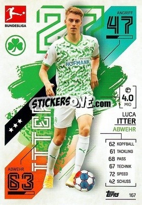 Sticker Luca Itter - German Fussball Bundesliga 2021-2022. Match Attax - Topps