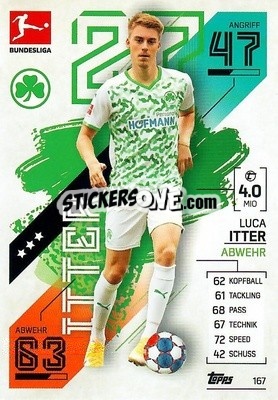 Cromo Luca Itter - German Fussball Bundesliga 2021-2022. Match Attax - Topps