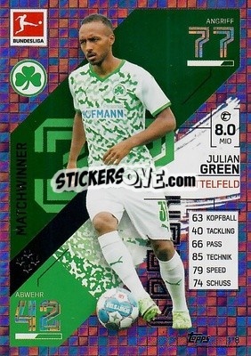 Sticker Julian Green - German Fussball Bundesliga 2021-2022. Match Attax - Topps