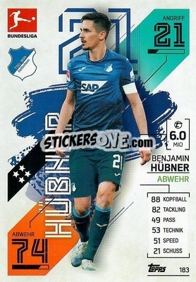 Sticker Benjamin H黚ner - German Fussball Bundesliga 2021-2022. Match Attax - Topps