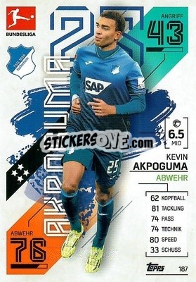 Sticker Kevin Akpoguma - German Fussball Bundesliga 2021-2022. Match Attax - Topps