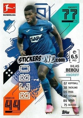 Sticker Ihlas Bebou - German Fussball Bundesliga 2021-2022. Match Attax - Topps