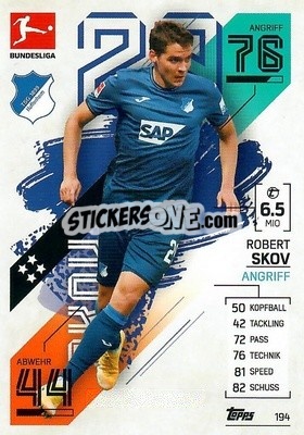 Figurina Robert Skov - German Fussball Bundesliga 2021-2022. Match Attax - Topps