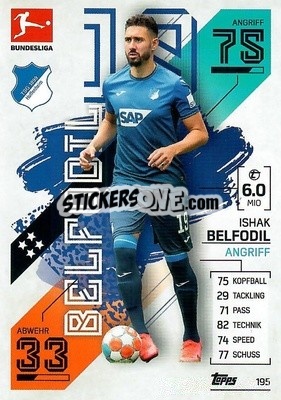 Sticker Ishak Belfodil - German Fussball Bundesliga 2021-2022. Match Attax - Topps