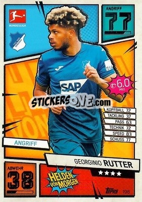 Sticker Georginio Rutter - German Fussball Bundesliga 2021-2022. Match Attax - Topps