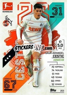 Sticker Sava-Arangel Cestic - German Fussball Bundesliga 2021-2022. Match Attax - Topps