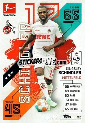 Figurina Kingsley Schindler - German Fussball Bundesliga 2021-2022. Match Attax - Topps