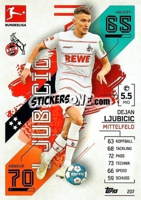 Sticker Dejan Ljubicic - German Fussball Bundesliga 2021-2022. Match Attax - Topps
