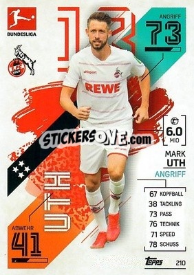 Figurina Mark Uth - German Fussball Bundesliga 2021-2022. Match Attax - Topps