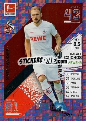 Sticker Rafael Czichos - German Fussball Bundesliga 2021-2022. Match Attax - Topps