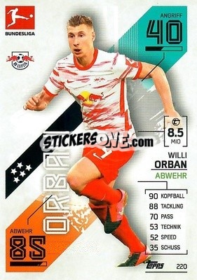 Figurina Willi Orban - German Fussball Bundesliga 2021-2022. Match Attax - Topps